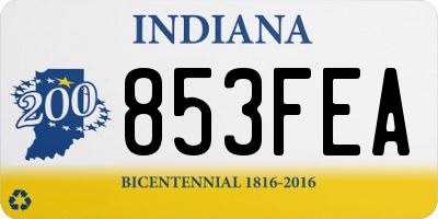 IN license plate 853FEA