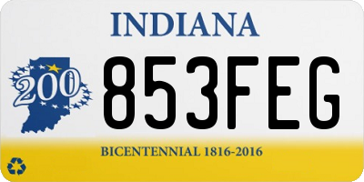 IN license plate 853FEG