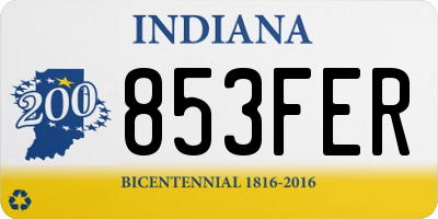 IN license plate 853FER