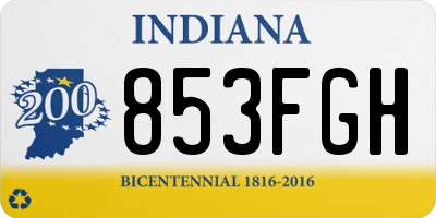 IN license plate 853FGH