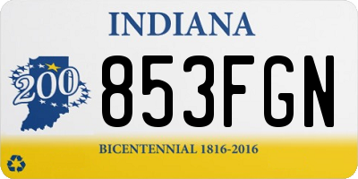 IN license plate 853FGN