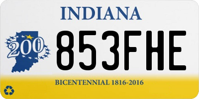 IN license plate 853FHE