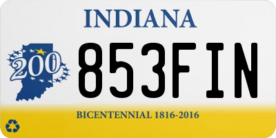 IN license plate 853FIN