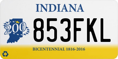 IN license plate 853FKL