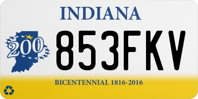 IN license plate 853FKV