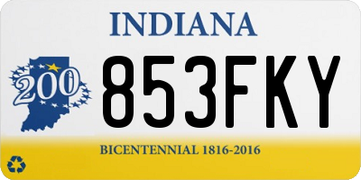 IN license plate 853FKY