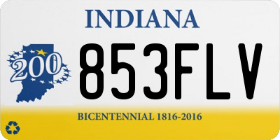 IN license plate 853FLV