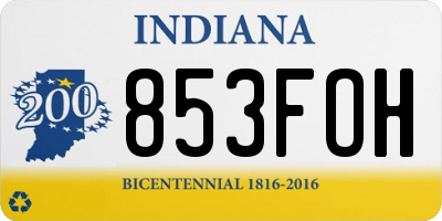 IN license plate 853FOH