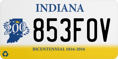 IN license plate 853FOV