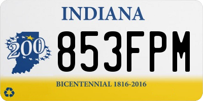 IN license plate 853FPM
