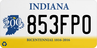 IN license plate 853FPO