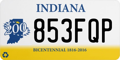 IN license plate 853FQP