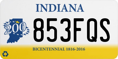 IN license plate 853FQS