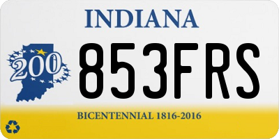 IN license plate 853FRS