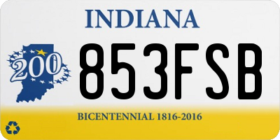 IN license plate 853FSB