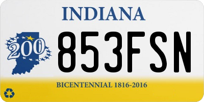 IN license plate 853FSN