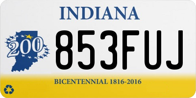 IN license plate 853FUJ