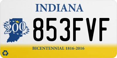 IN license plate 853FVF