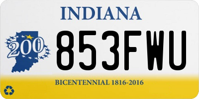IN license plate 853FWU