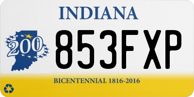 IN license plate 853FXP