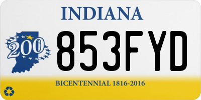IN license plate 853FYD