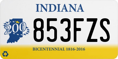 IN license plate 853FZS
