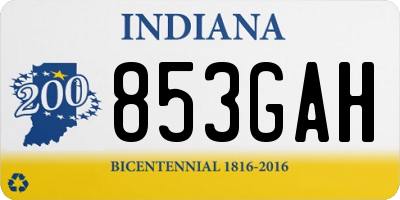 IN license plate 853GAH