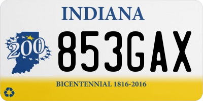 IN license plate 853GAX