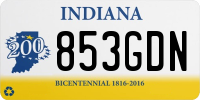IN license plate 853GDN