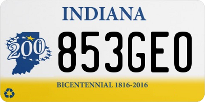 IN license plate 853GEO