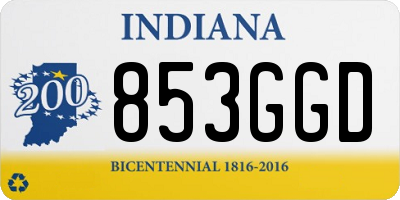 IN license plate 853GGD
