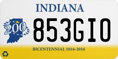 IN license plate 853GIO