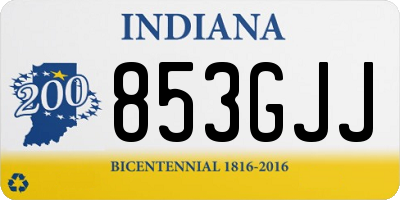 IN license plate 853GJJ