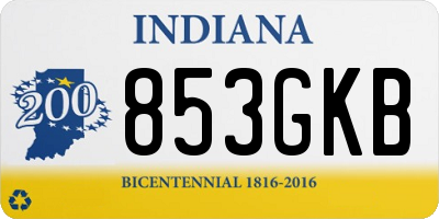 IN license plate 853GKB