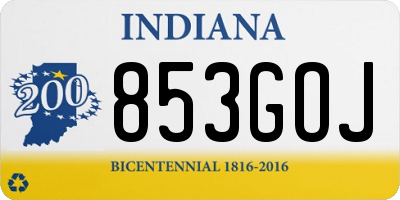 IN license plate 853GOJ