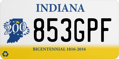 IN license plate 853GPF
