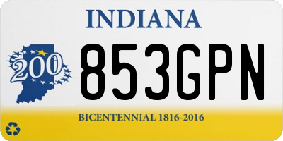 IN license plate 853GPN