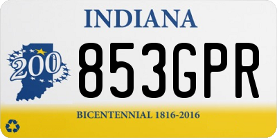 IN license plate 853GPR