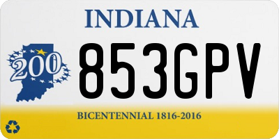 IN license plate 853GPV