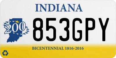 IN license plate 853GPY