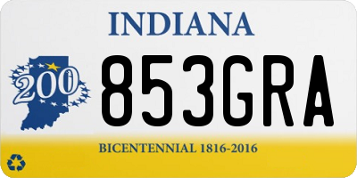 IN license plate 853GRA