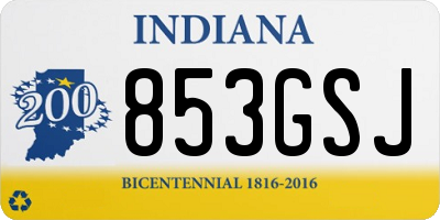IN license plate 853GSJ