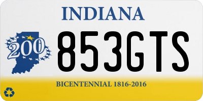 IN license plate 853GTS