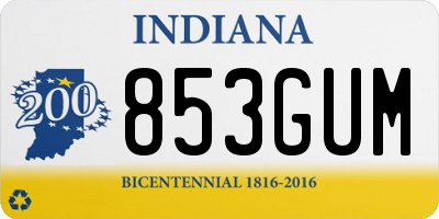 IN license plate 853GUM