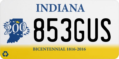IN license plate 853GUS