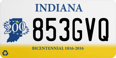 IN license plate 853GVQ