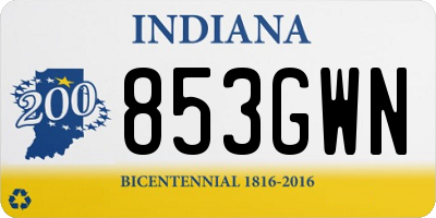 IN license plate 853GWN