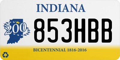 IN license plate 853HBB