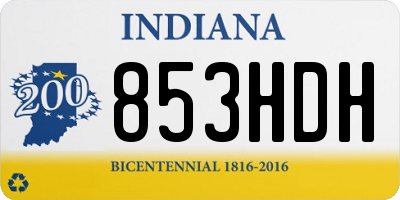 IN license plate 853HDH