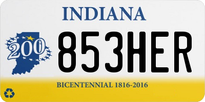 IN license plate 853HER
